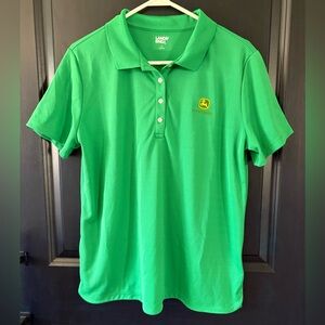 Lands End John Deere green women’s polo shirt Large